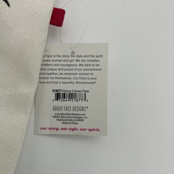 About Face Designs “Well Behaved Women Rarely Make History” Canvas Flask - Picture 4 of 13